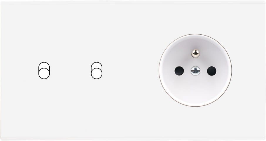 MODELEC - Façade Confidence Laiton Blanc Email Double Horizontale B2 Pc