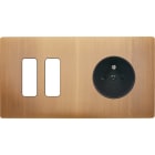 MODELEC - Façade "M" Laiton Vieux Bronze Double Horizontale 2 Boutons 1 Prise magnétique