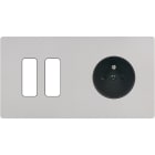 MODELEC - Façade "M" Nickel Sable Double Horizontale 2 Boutons 1 Prise magnétique