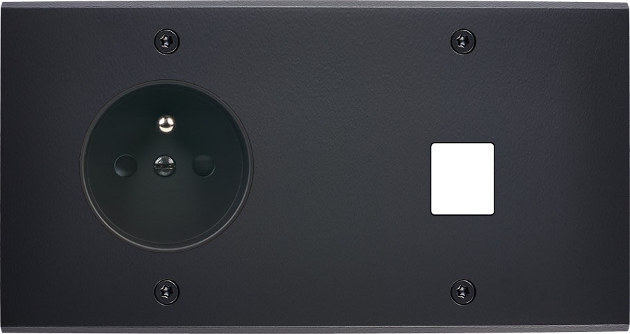 MODELEC - Façade Confidence Laiton Noir Mat Double Horizontale PC M1 à Vis