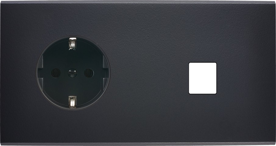MODELEC - Façade Confidence Laiton Noir Mat Double Horizontale PCK M1 Magnetique