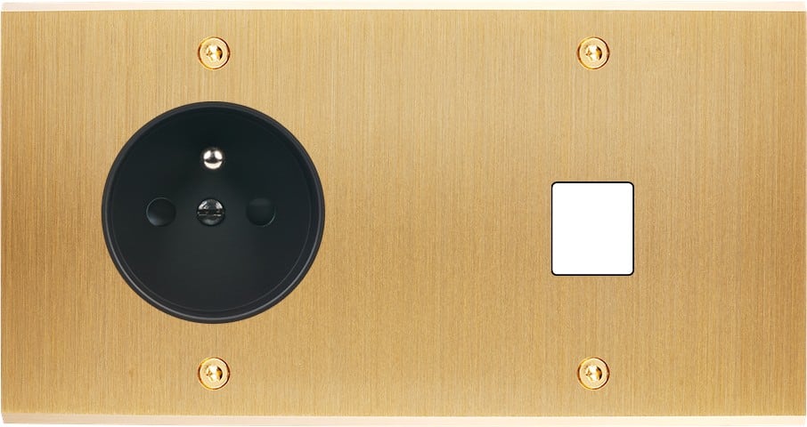 MODELEC - Façade Confidence Laiton Brosse Double Horizontale PC M1 à Vis