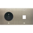 MODELEC - Façade Confidence Laiton Acier Brosse Double Horizontale PC M1 à Vis