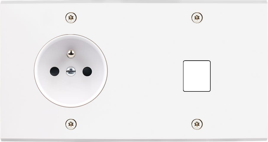 MODELEC - Façade Confidence Laiton Blanc Mat Double Horizontale PC M1 à Vis