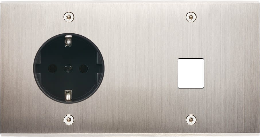 MODELEC - Façade Confidence Laiton Nickel Satine Double Horizontale PCK M1 V