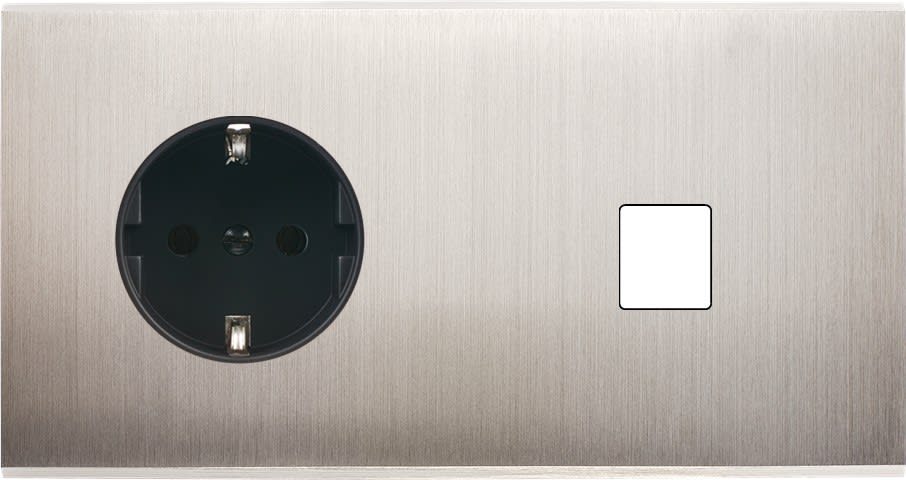 MODELEC - Façade Confidence Laiton Nickel Satine Double Horizontale PCK M1