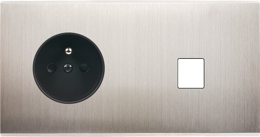 MODELEC - Façade Confidence Laiton Nickel Sat Double Horizontale PC M1