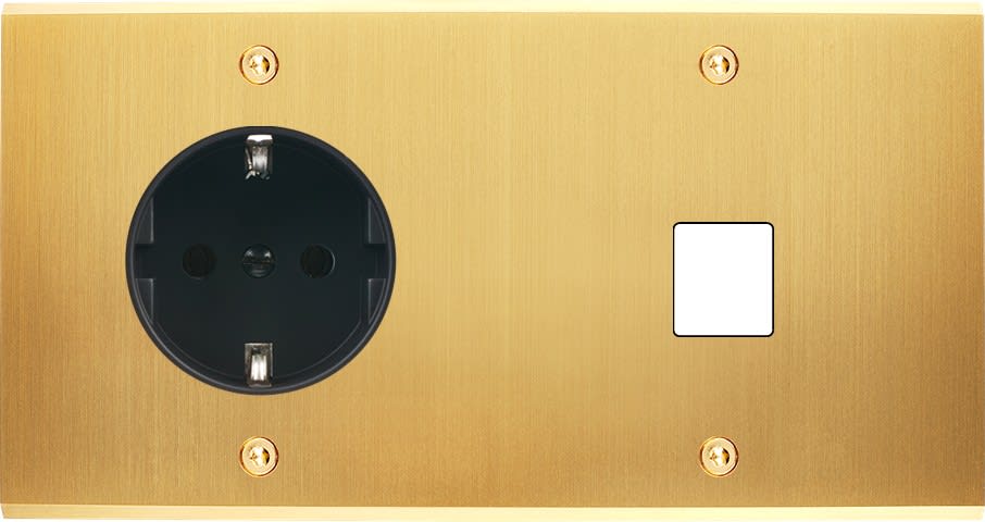 MODELEC - Façade Confidence Laiton Satine Double Horizontale PCK M1 Vis