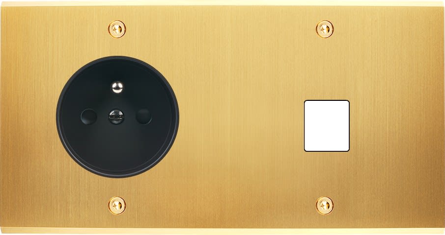 MODELEC - Façade Confidence Laiton Satine Double Horizontale PC M1 à Vis