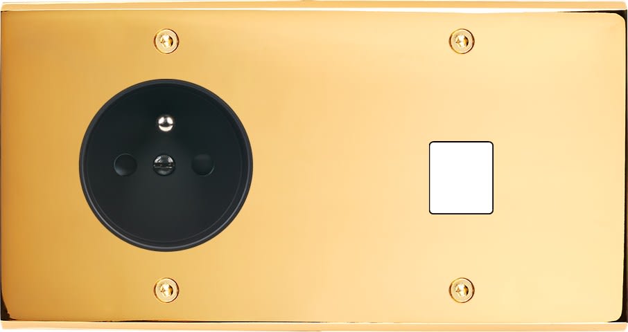 MODELEC - Façade Confidence Laiton Or Miroir Double Horizontale PC M1 à Vis