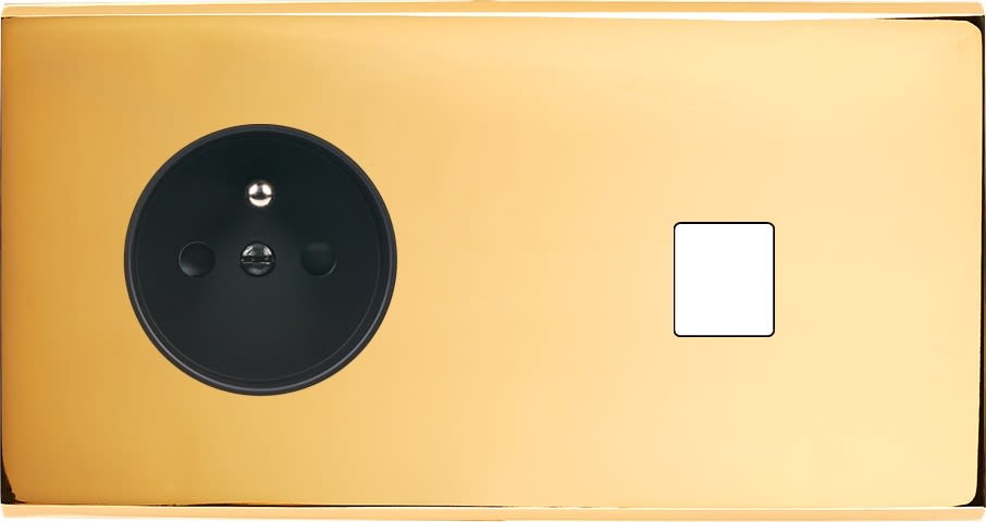 MODELEC - Façade Confidence Laiton Or Miroir Double Horizontale PC M1