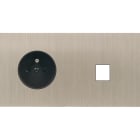 MODELEC - Façade Empreintes PLAN Nickel Satiné Double Horizontale Prise de Courant Média M