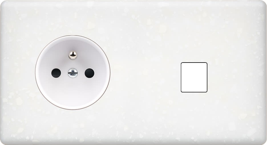 MODELEC - Façade Hitera Terrazzo Blanc Double Horizontale PC M1