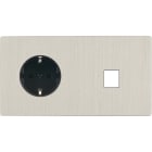 MODELEC - Façade "M" Nickel Brosse Double Horizontale 1 Prise Schuko 1 Media magnétique