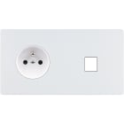 MODELEC - Façade "M" Blanc Mat Double Horizontale 1 Prise 1 Media magnétique
