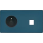 MODELEC - Façade "M" Gris Mat Double Horizontale 1 Prise 1 Media magnétique