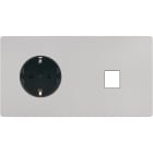 MODELEC - Façade "M" Nickel Sable Double Horizontale 1 Prise Schuko 1 Media magnétique