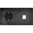 MODELEC - Façade "M" Acier Verni Double Horizontale 1 Prise Schuko 1 Media magnétique