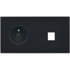 MODELEC - Façade Désir Noir Mat Double Horizontale PC 1 Media