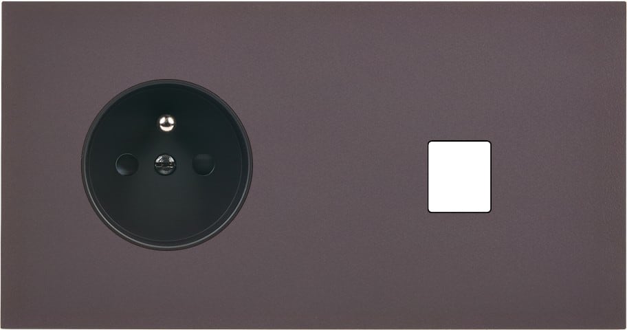 MODELEC - Façade Désir Anthracite Mat Double Horizontale PC 1 Media