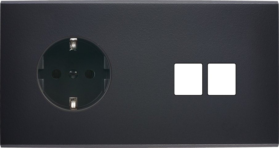 MODELEC - Façade Confidence Laiton Noir Mat Double Horizontale PCK M2 Magnetique