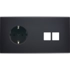 MODELEC - Façade Confidence Laiton Noir Mat Double Horizontale PCK M2 Magnetique