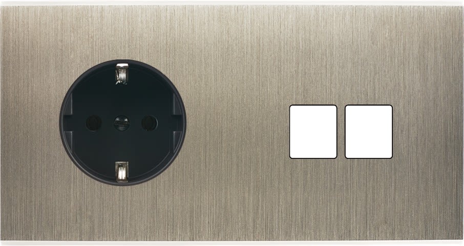 MODELEC - Façade Confidence Laiton Acier Double Horizontale PCK M2 Magnetique