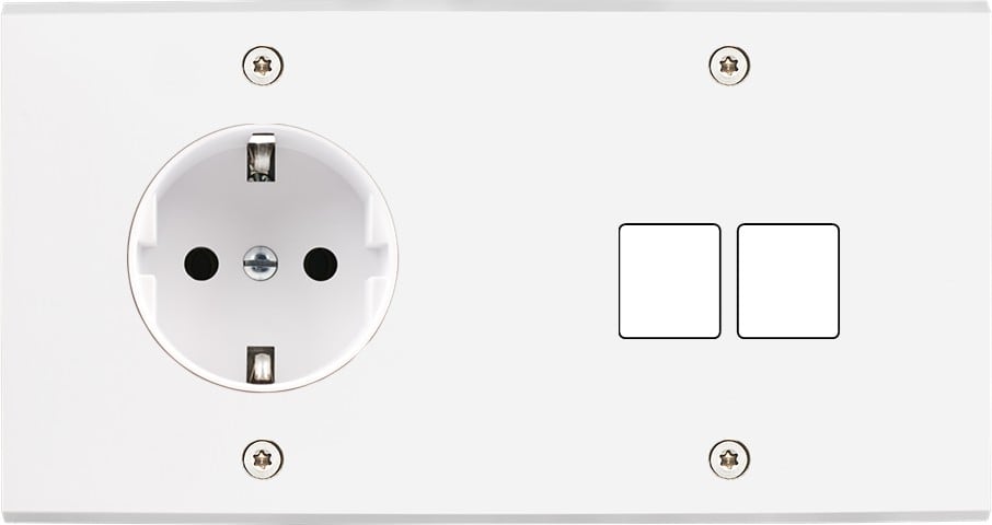 MODELEC - Façade Confidence Laiton Blanc Double Horizontale PCK M2 Vis