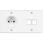 MODELEC - Façade Confidence Laiton Blanc Mat Double Horizontale PC M2 à Vis