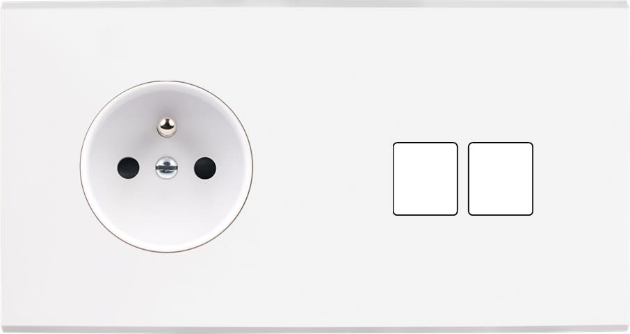 MODELEC - Façade Confidence Laiton Blanc Double Horizontale PC M2