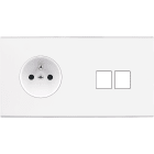 MODELEC - Façade Confidence Laiton Blanc Double Horizontale PC M2