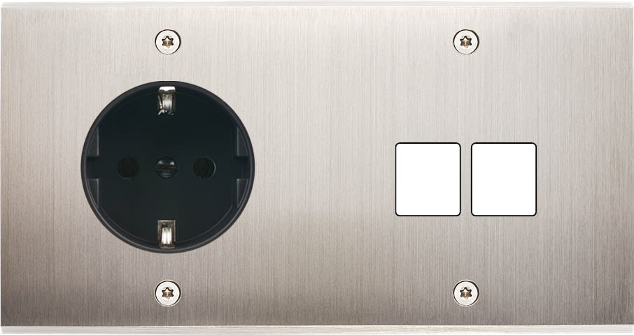 MODELEC - Façade Confidence Laiton Nickel Satine Double Horizontale PCK M2 V