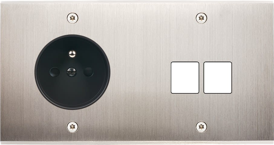 MODELEC - Façade Confidence Laiton Nickel Satine Double Horizontale PC M2 à Vis