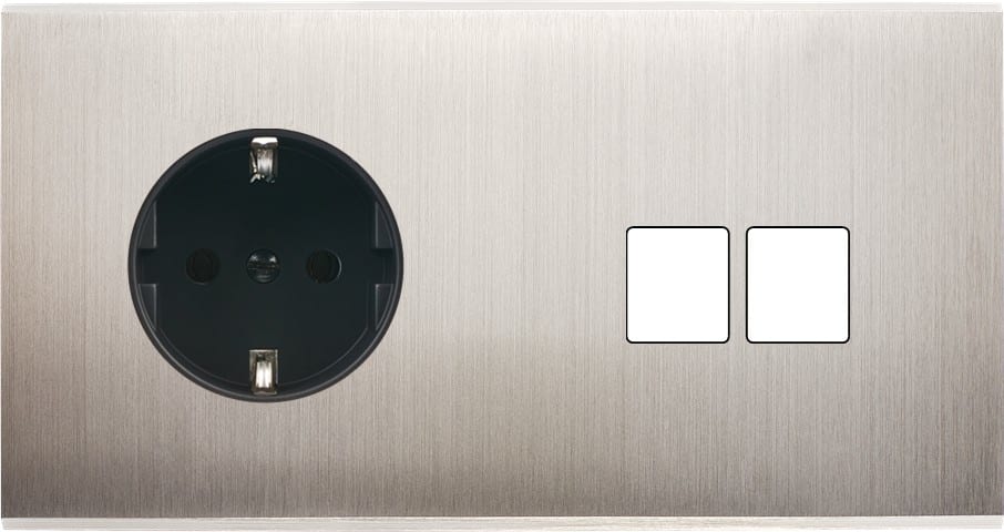 MODELEC - Façade Confidence Laiton Nickel Satine Double Horizontale PCK M2