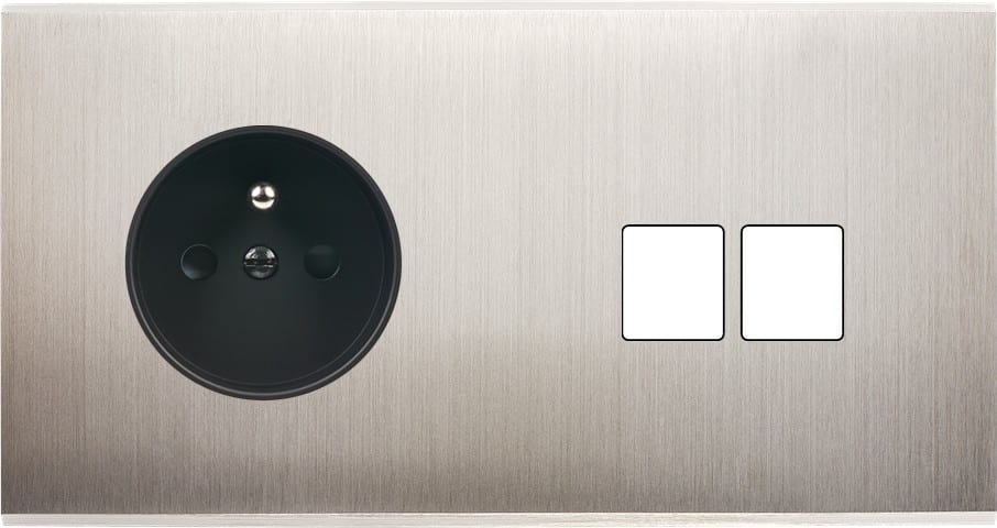 MODELEC - Façade Confidence Laiton Nickel Sat Double Horizontale PC M2