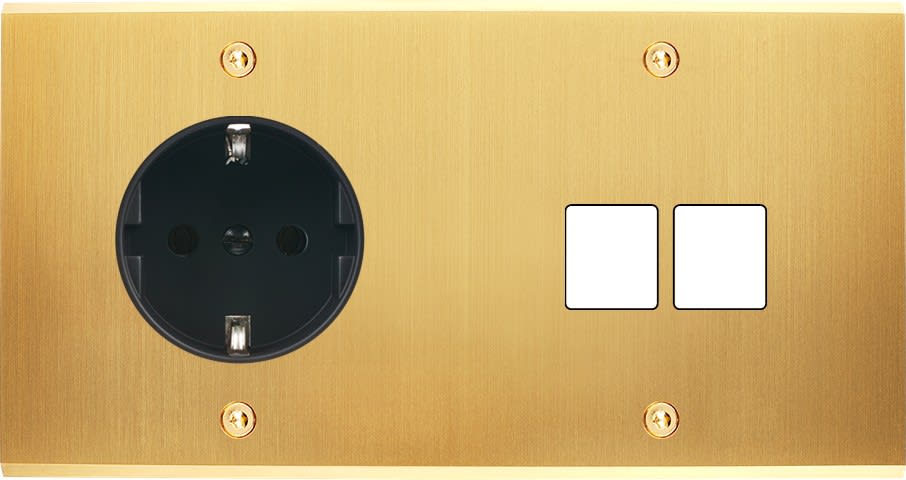 MODELEC - Façade Confidence Laiton Satine Double Horizontale PCK M2 Vis