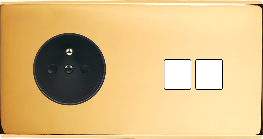 MODELEC - Façade Confidence Laiton Or Miroir Double Horizontale PC M2