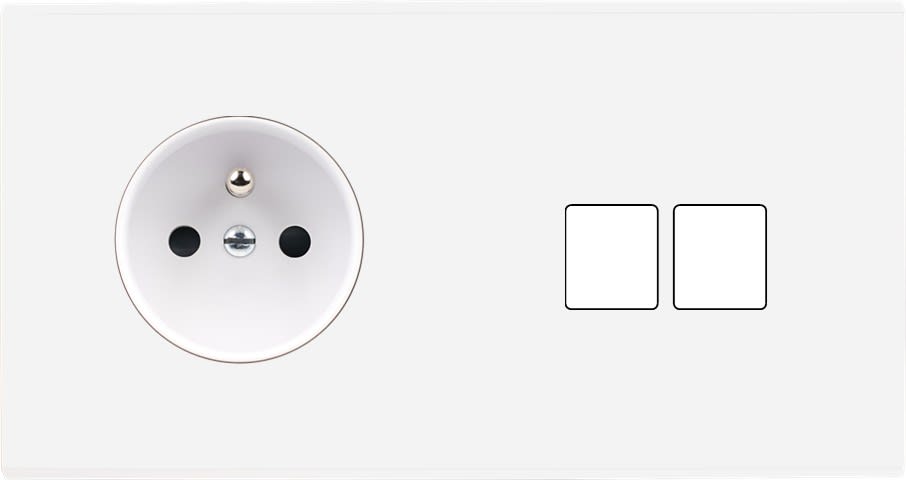 MODELEC - Façade Confidence Laiton Blanc Email Double Horizontale PC M2