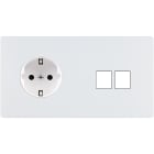 MODELEC - Façade "M" Blanc Mat Double Horizontale 1 Prise Schuko 2 Media magnétique
