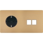 MODELEC - Façade "M" Laiton Sable Double Horizontale 1 Prise Schuko 2 Media magnétique