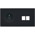 MODELEC - Façade Désir Noir Mat Double Horizontale PC 2 Medias