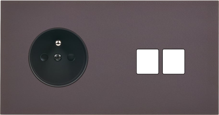 MODELEC - Façade Désir Anthracite Mat Double Horizontale PC 2 Medias