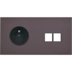 MODELEC - Façade Désir Anthracite Mat Double Horizontale PC 2 Medias