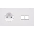 MODELEC - Façade Désir Blanc Mat Double Horizontale PC 2 Medias