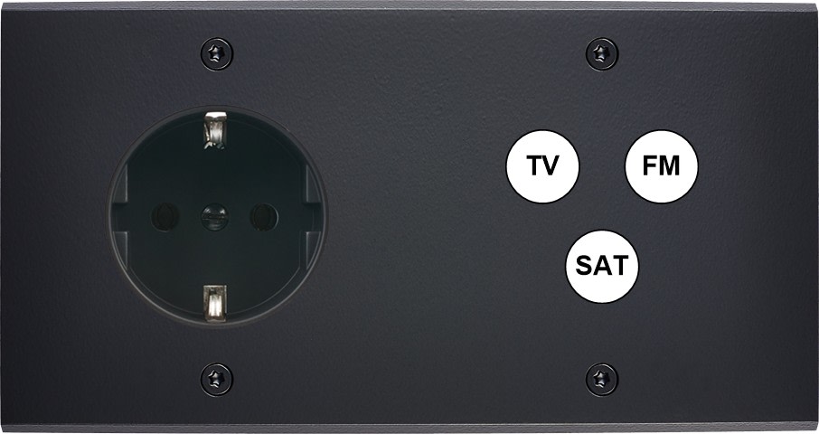 MODELEC - Façade Confidence Laiton Noir Mat Double Horizontale PCK C3 Vis