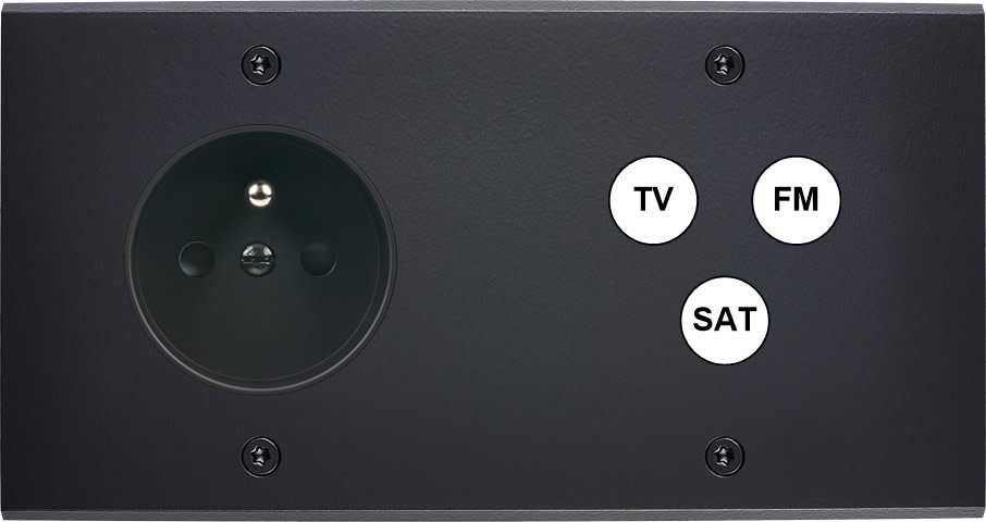 MODELEC - Façade Confidence Laiton Noir Mat Double Horizontale PC C3 à Vis