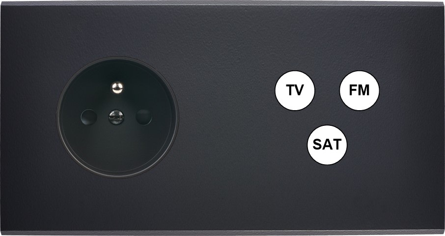 MODELEC - Façade Confidence Laiton Noir Double Horizontale PC C3