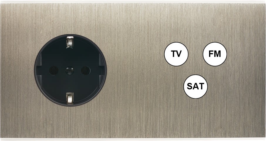 MODELEC - Façade Confidence Laiton Acier Double Horizontale PCK C3 Magnetique