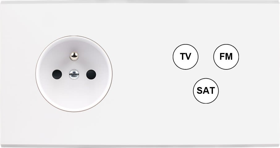 MODELEC - Façade Confidence Laiton Blanc Double Horizontale PC C3