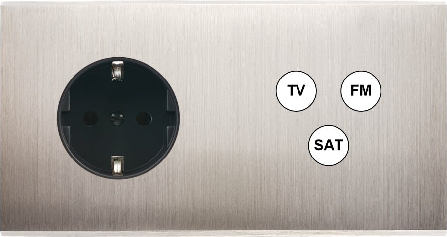 MODELEC - Façade Confidence Laiton Nickel Satine Double Horizontale PCK C3